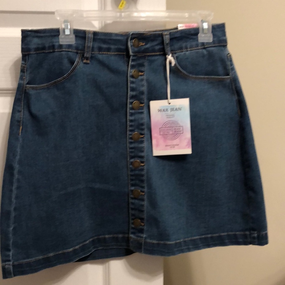 Wax Jean Skirt